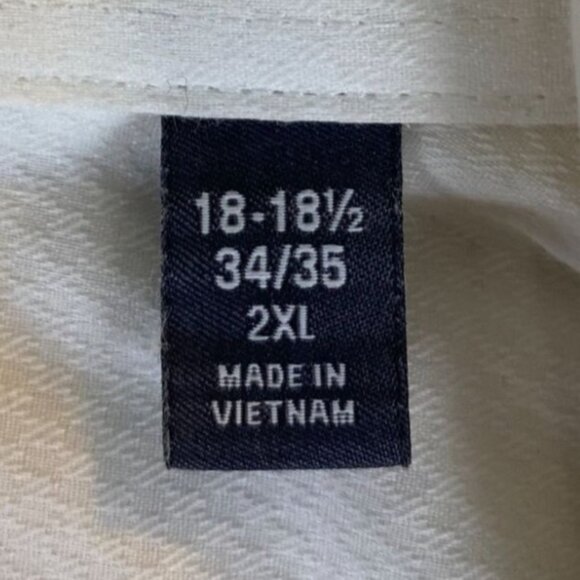 Van Husen Mens Shirt XXL 18-18.5 34-35 Extreme White Button Down - Picture 2 of 9
